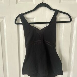 Lululemon Vneck Athletic Tank Top Criss Cross Back With Mesh Detailing